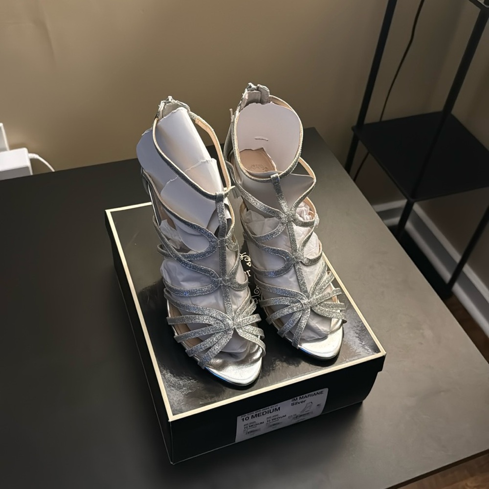 Women’s silver high heels